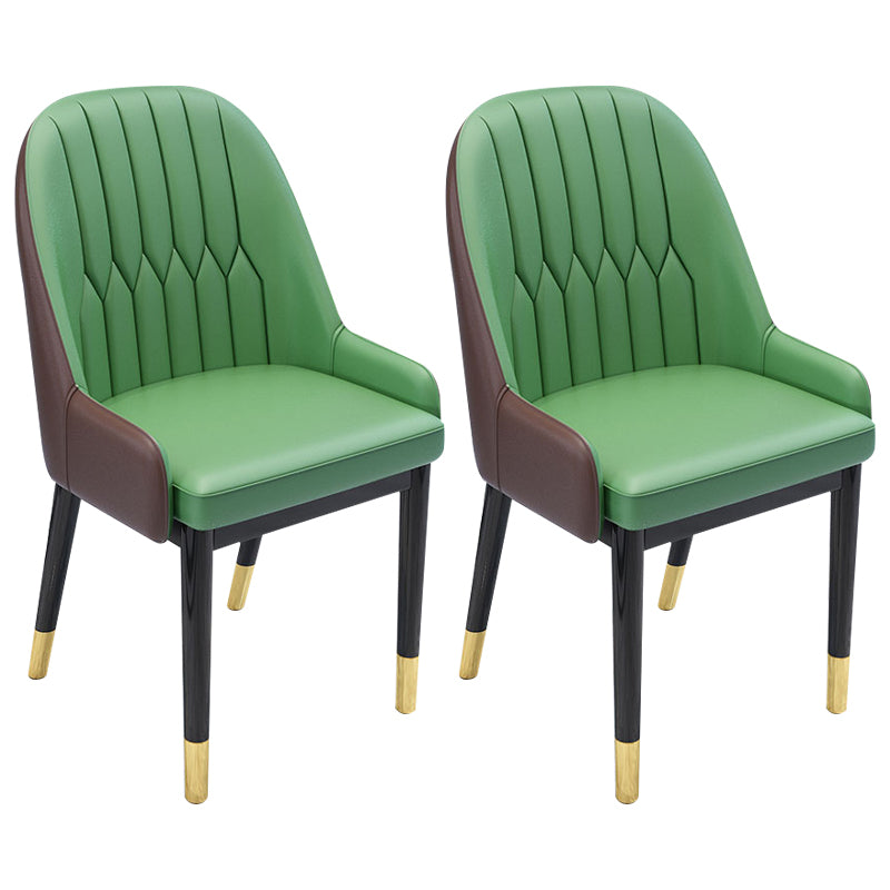 Chaises de salle à manger en métal de Style nordique, chaise Parsons rembourrée avec bras