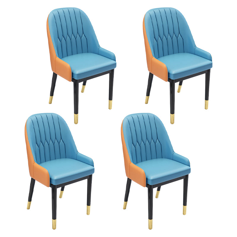 Chaises de salle à manger en métal de Style nordique, chaise Parsons rembourrée avec bras