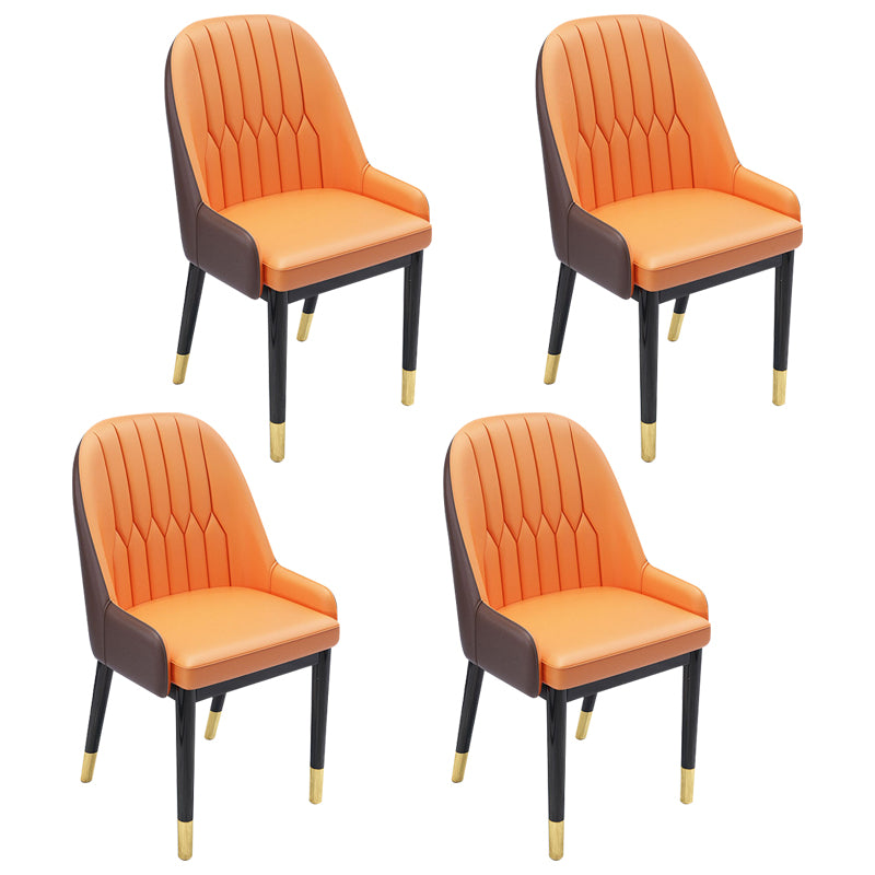 Chaises de salle à manger en métal de Style nordique, chaise Parsons rembourrée avec bras