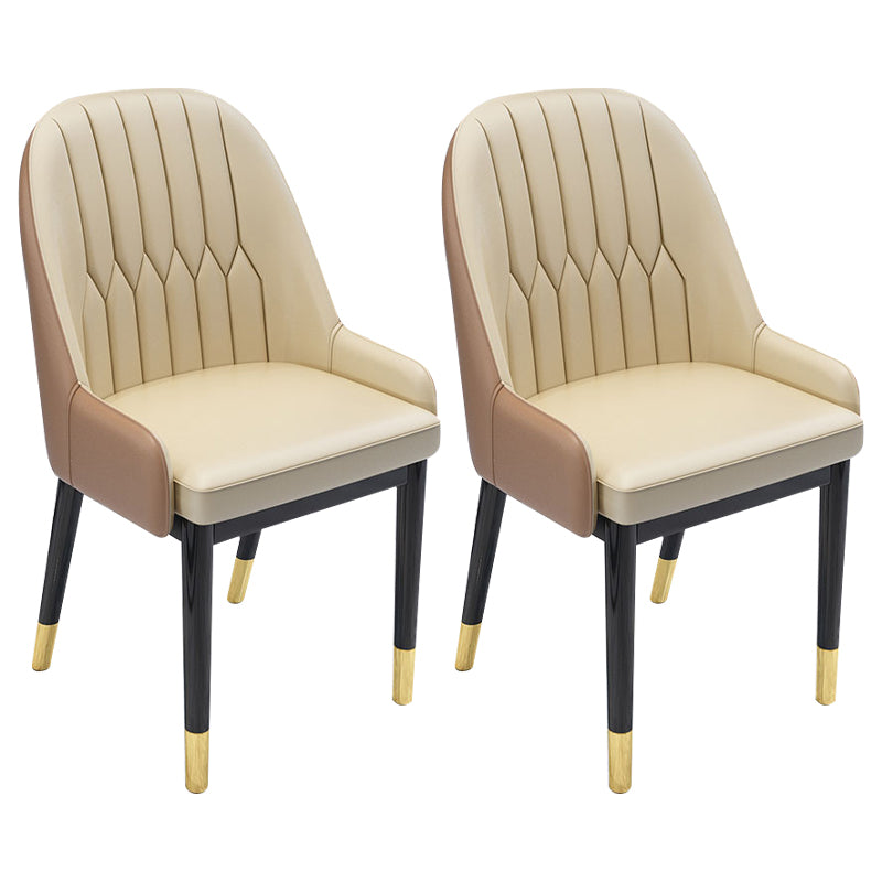 Chaises de salle à manger en métal de Style nordique, chaise Parsons rembourrée avec bras