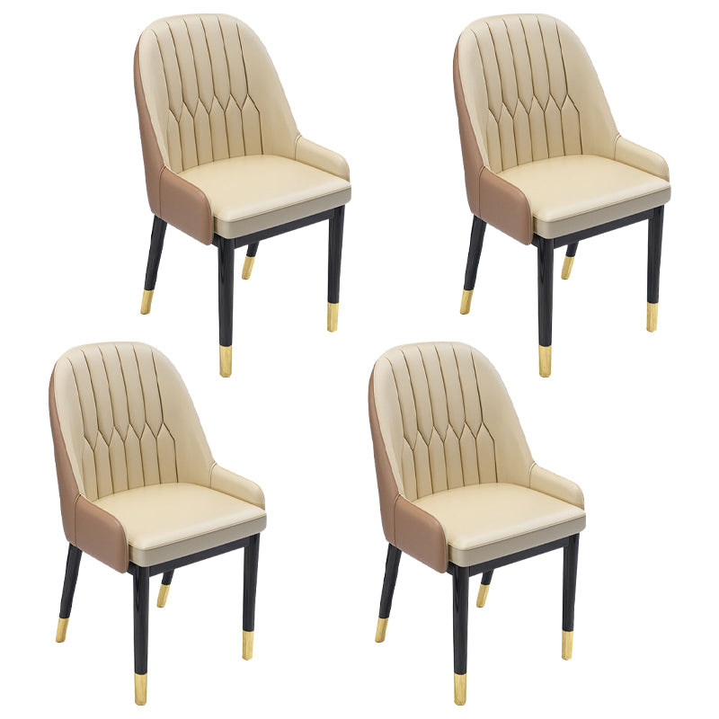 Chaises de salle à manger en métal de Style nordique, chaise Parsons rembourrée avec bras