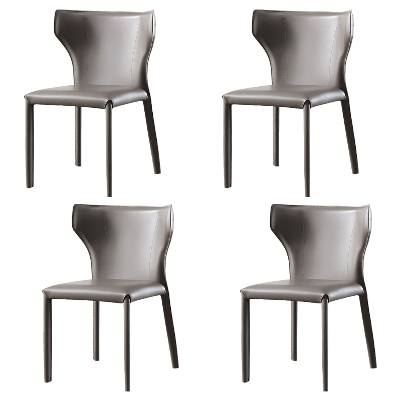 Chaise d'appoint en cuir de selle, style design, finition mate, chaise de salle à manger à oreilles