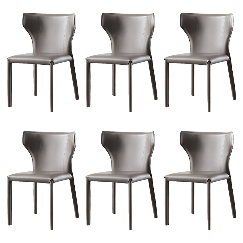 Chaise d'appoint en cuir de selle, style design, finition mate, chaise de salle à manger à oreilles