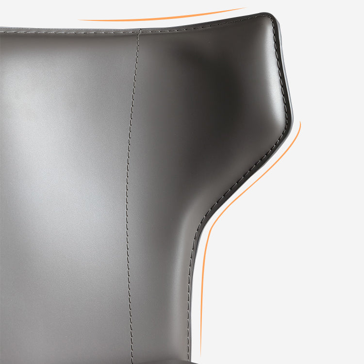 Chaise d'appoint en cuir de selle, style design, finition mate, chaise de salle à manger à oreilles
