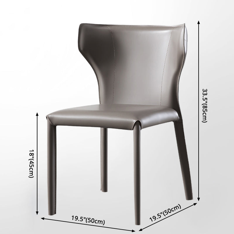 Chaise d'appoint en cuir de selle, style design, finition mate, chaise de salle à manger à oreilles