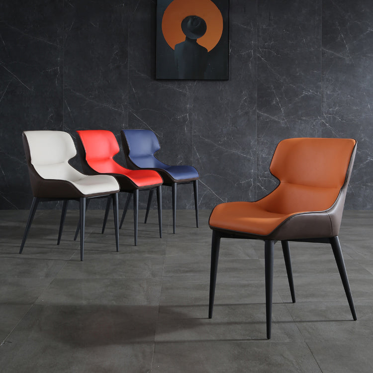 Les chaises contemporaines de salle à manger en métal ont tapissé la chaise de salle à manger de tissu de toile pour l'usage d'intérieur