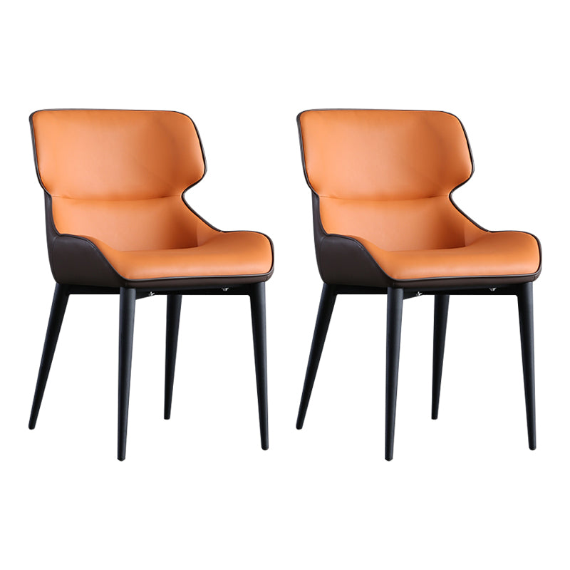 Les chaises contemporaines de salle à manger en métal ont tapissé la chaise de salle à manger de tissu de toile pour l'usage d'intérieur