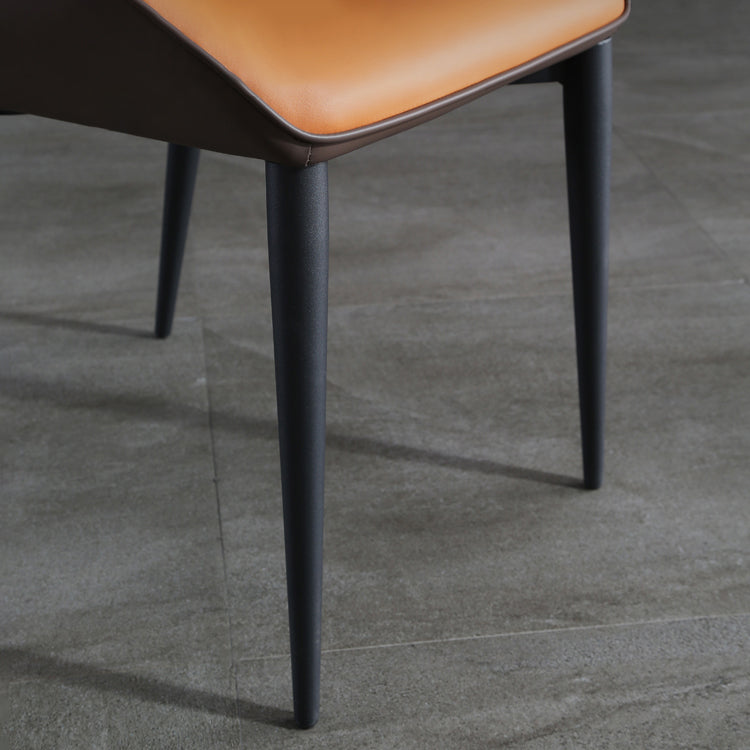 Les chaises contemporaines de salle à manger en métal ont tapissé la chaise de salle à manger de tissu de toile pour l'usage d'intérieur