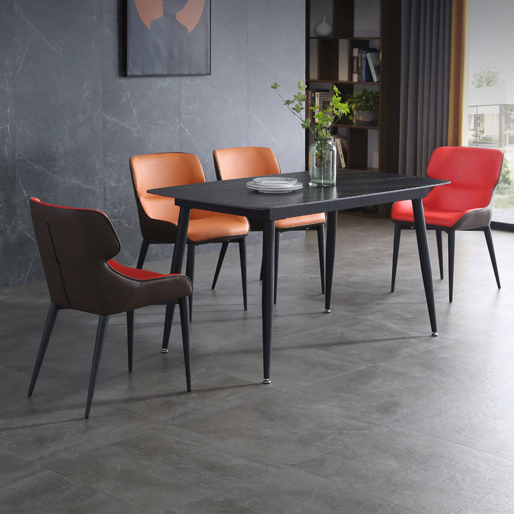 Les chaises contemporaines de salle à manger en métal ont tapissé la chaise de salle à manger de tissu de toile pour l'usage d'intérieur