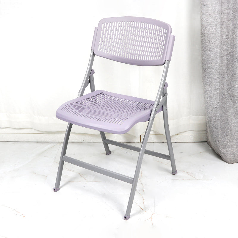 Chaise d'appoint contemporaine en métal, chaise d'appoint pliante sans bras à dossier ouvert, pour la maison