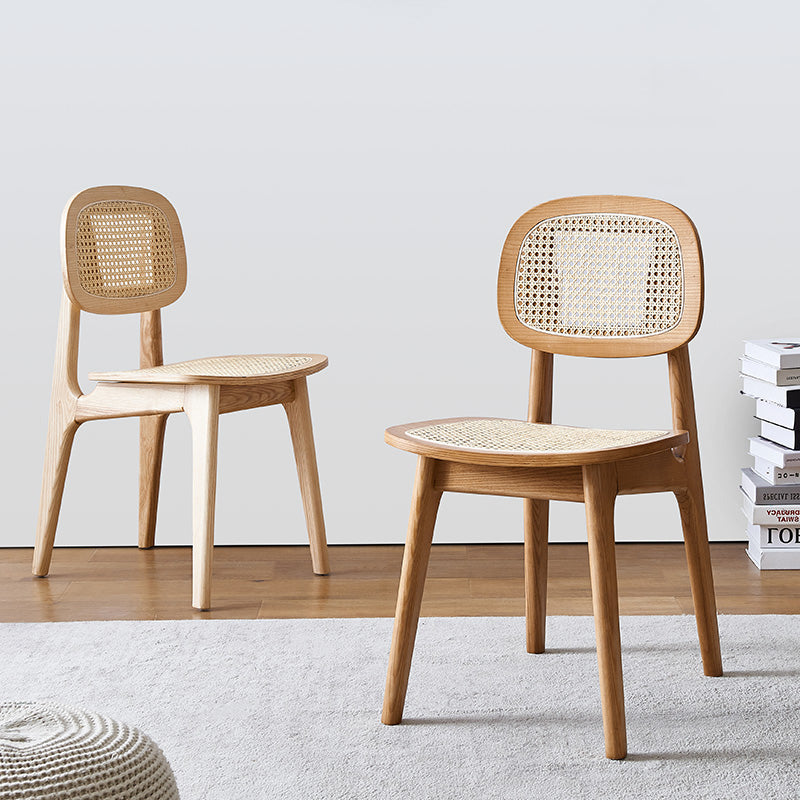 Chaise en bois de frêne de style contemporain, chaises de cuisine à manger et dos ouvert