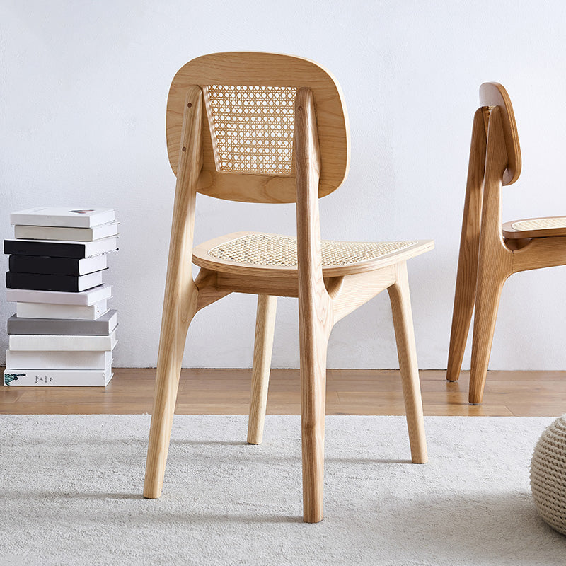 Chaise en bois de frêne de style contemporain, chaises de cuisine à manger et dos ouvert