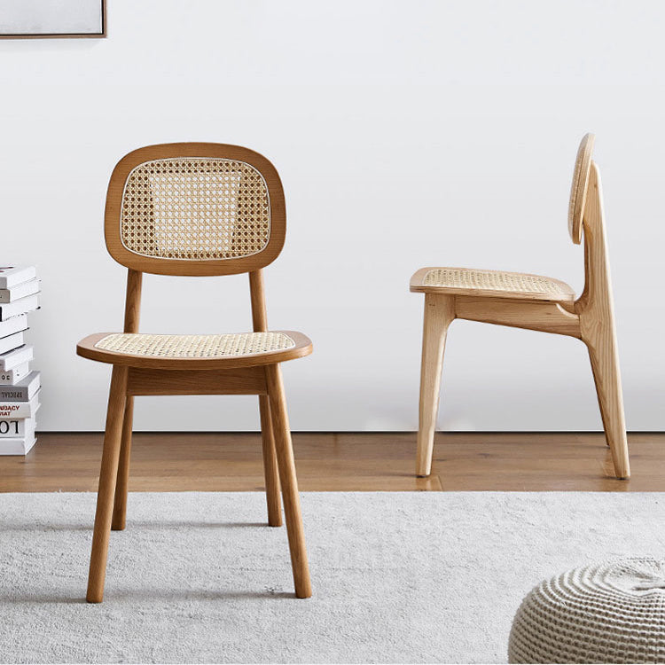 Chaise en bois de frêne de style contemporain, chaises de cuisine à manger et dos ouvert