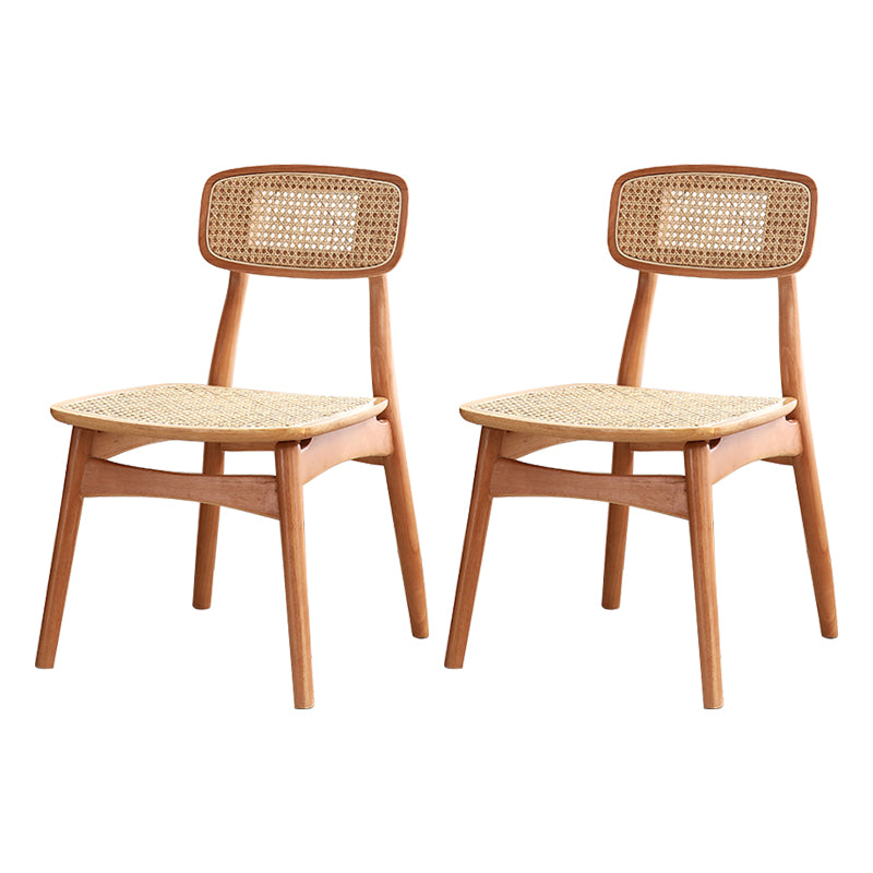 Chaises en bois d'hévéa de style tropical, cuisine, salle à manger, chaise latérale à dossier ouvert