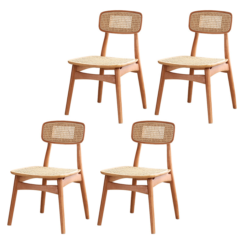 Chaises en bois d'hévéa de style tropical, cuisine, salle à manger, chaise latérale à dossier ouvert