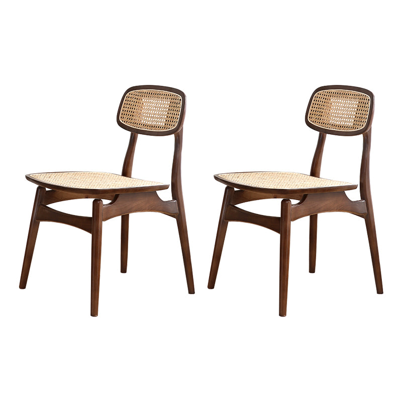 Chaises en bois d'hévéa de style tropical, cuisine, salle à manger, chaise latérale à dossier ouvert