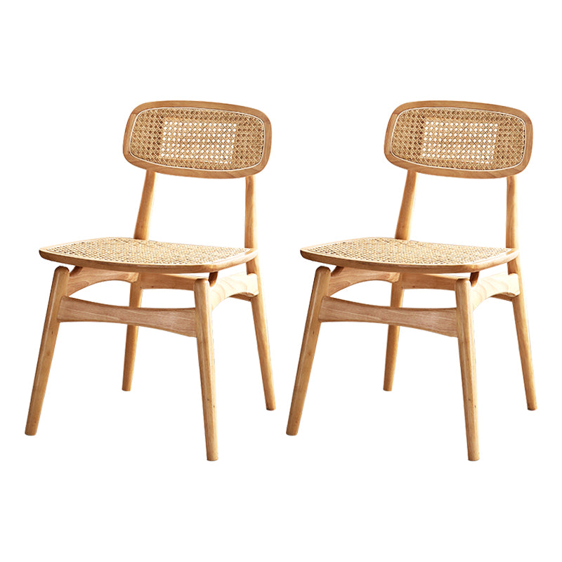 Chaises en bois d'hévéa de style tropical, cuisine, salle à manger, chaise latérale à dossier ouvert