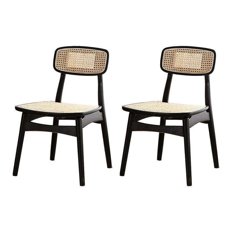 Chaises en bois d'hévéa de style tropical, cuisine, salle à manger, chaise latérale à dossier ouvert