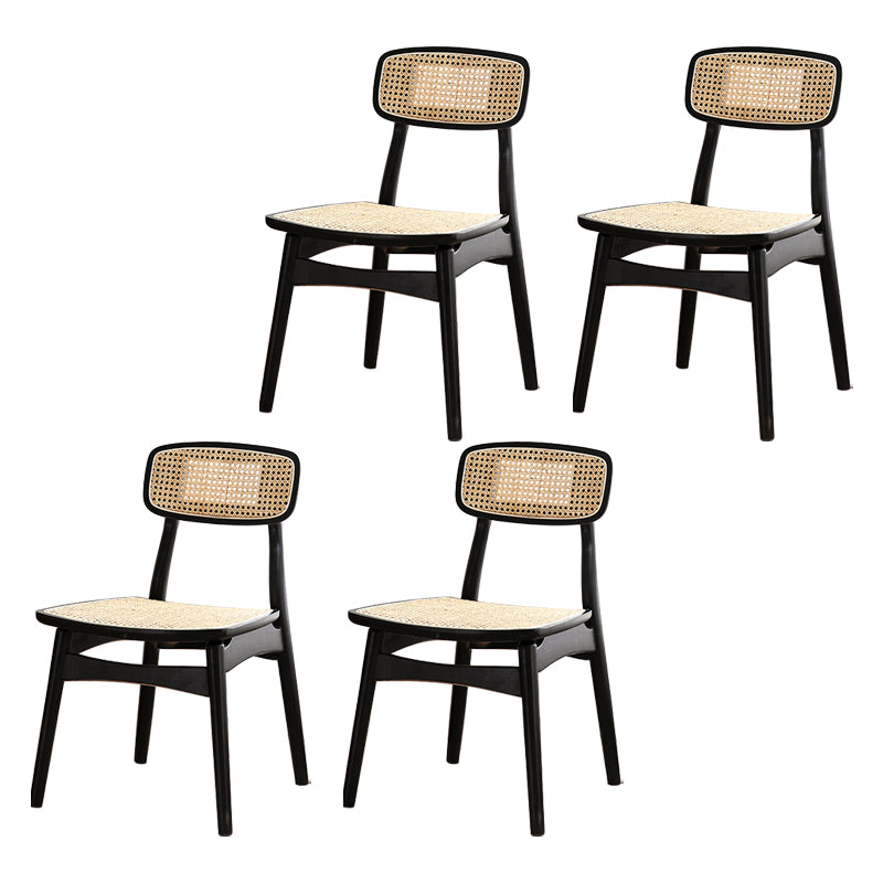 Chaises en bois d'hévéa de style tropical, cuisine, salle à manger, chaise latérale à dossier ouvert