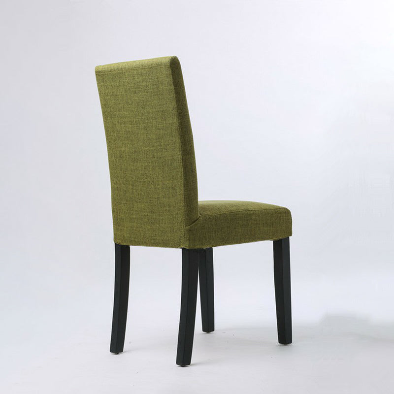 Chaises de salle à manger sans accoudoirs rembourrées, chaise latérale à dossier solide avec pieds en bois