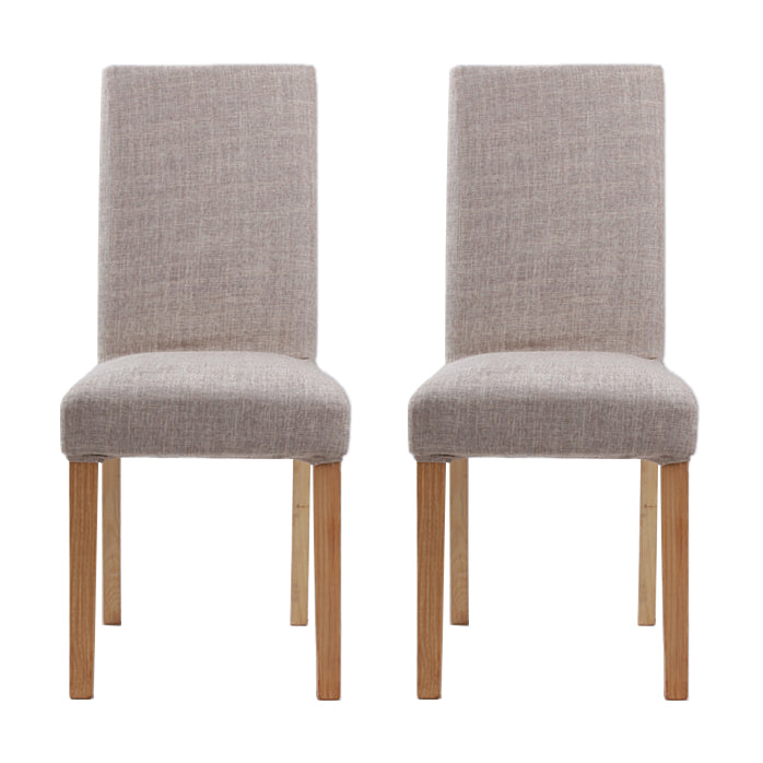 Chaises de salle à manger sans accoudoirs rembourrées, chaise latérale à dossier solide avec pieds en bois
