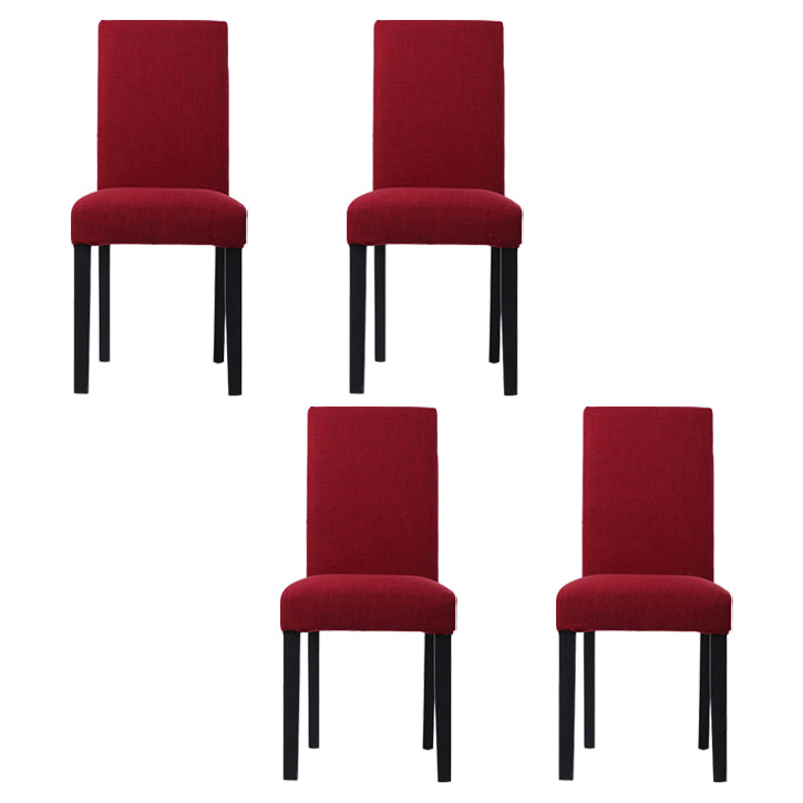 Chaises de salle à manger sans accoudoirs rembourrées, chaise latérale à dossier solide avec pieds en bois