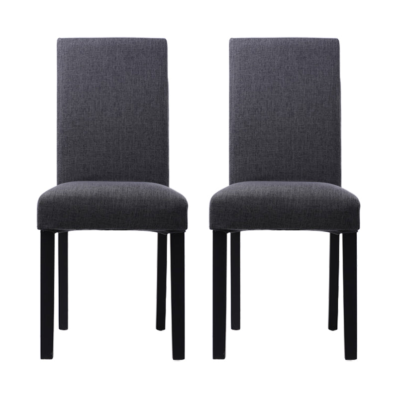 Chaises de salle à manger sans accoudoirs rembourrées, chaise latérale à dossier solide avec pieds en bois