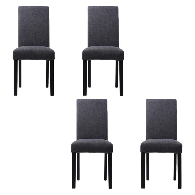 Chaises de salle à manger sans accoudoirs rembourrées, chaise latérale à dossier solide avec pieds en bois