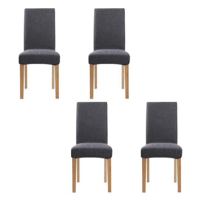 Chaises de salle à manger sans accoudoirs rembourrées, chaise latérale à dossier solide avec pieds en bois