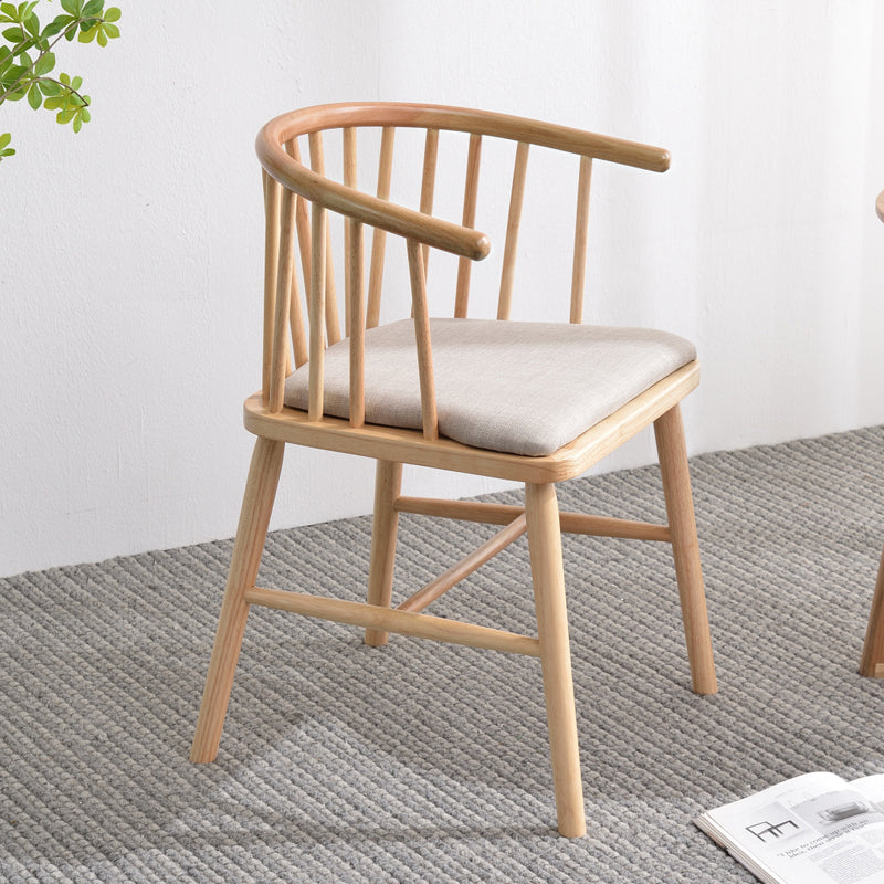 Chaise en bois d'hévéa de style moderne, chaises de salle à manger de cuisine arrière Windsor