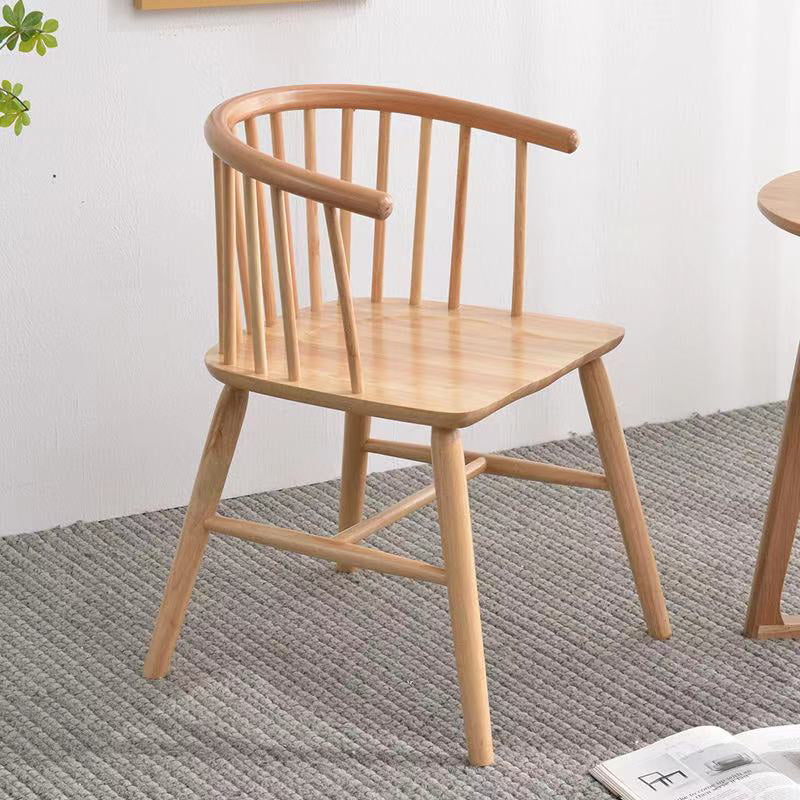 Chaise en bois d'hévéa de style moderne, chaises de salle à manger de cuisine arrière Windsor