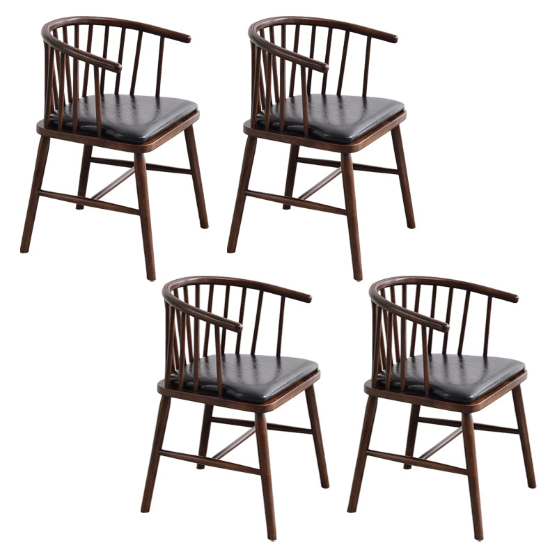Chaise en bois d'hévéa de style moderne, chaises de salle à manger de cuisine arrière Windsor