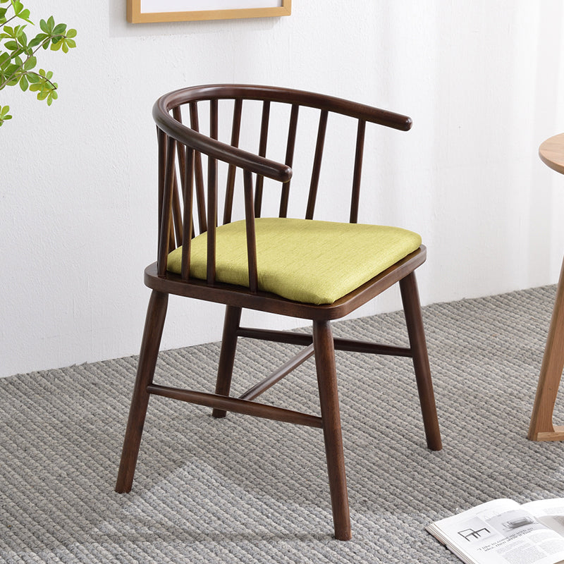 Chaise en bois d'hévéa de style moderne, chaises de salle à manger de cuisine arrière Windsor