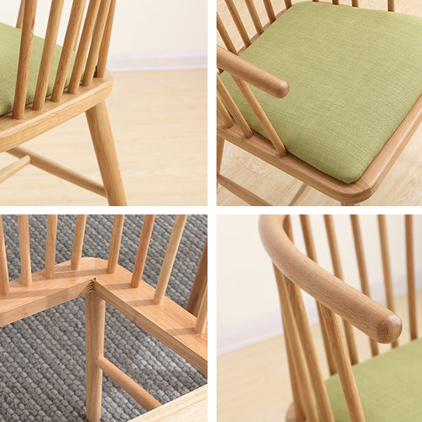 Chaise en bois d'hévéa de style moderne, chaises de salle à manger de cuisine arrière Windsor