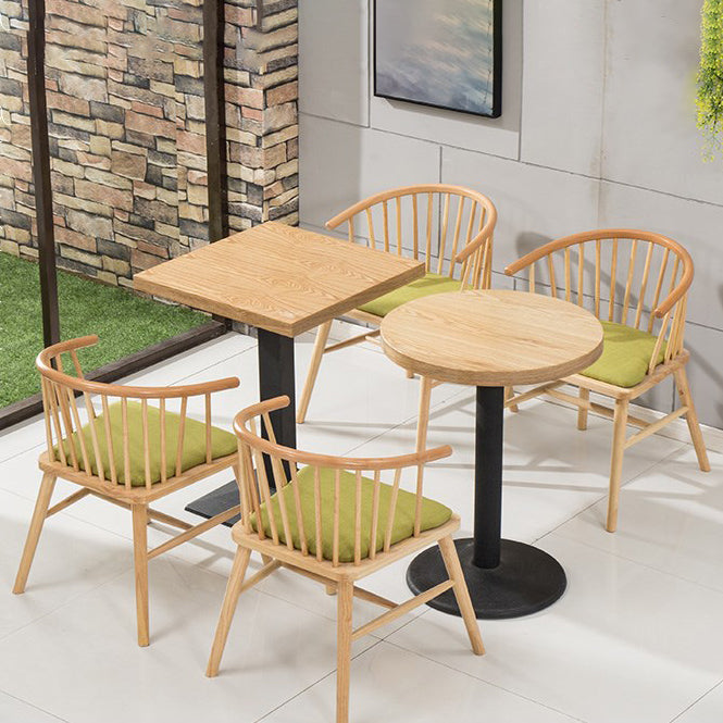 Chaise en bois d'hévéa de style moderne, chaises de salle à manger de cuisine arrière Windsor
