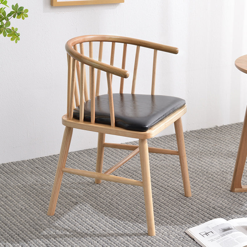 Chaise en bois d'hévéa de style moderne, chaises de salle à manger de cuisine arrière Windsor