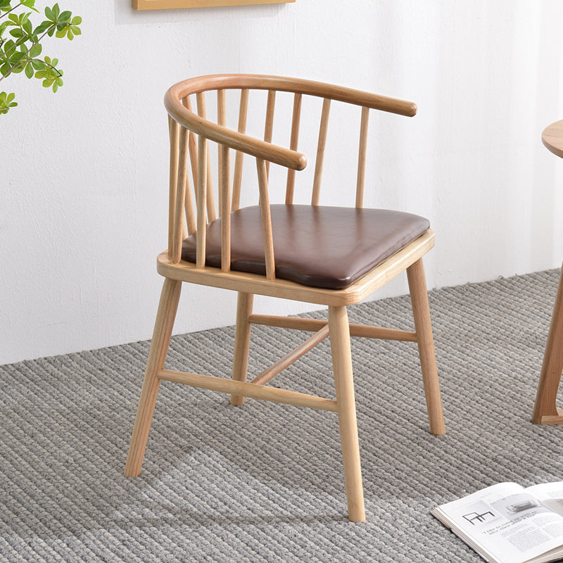 Chaise en bois d'hévéa de style moderne, chaises de salle à manger de cuisine arrière Windsor