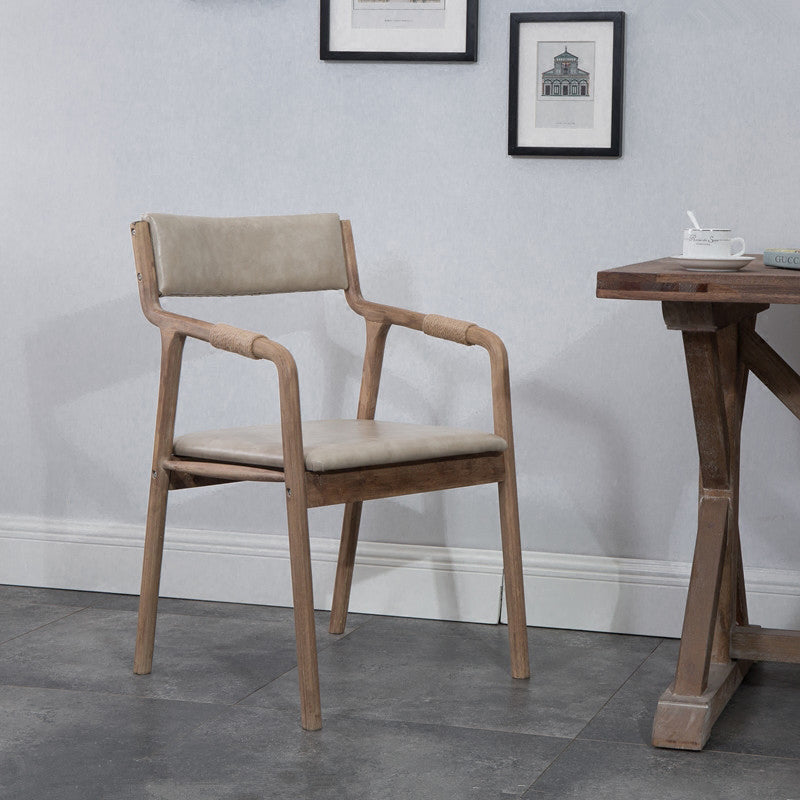 Fauteuil de salle à manger rembourré en bois courbé, chaise simple à dossier ouvert avec pieds en bois