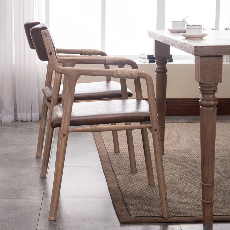 Fauteuil de salle à manger rembourré en bois courbé, chaise simple à dossier ouvert avec pieds en bois