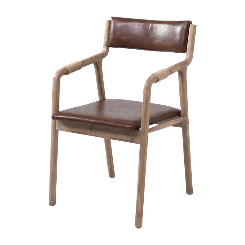 Fauteuil de salle à manger rembourré en bois courbé, chaise simple à dossier ouvert avec pieds en bois