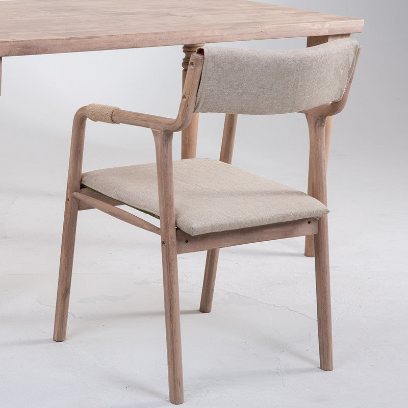 Fauteuil de salle à manger rembourré en bois courbé, chaise simple à dossier ouvert avec pieds en bois