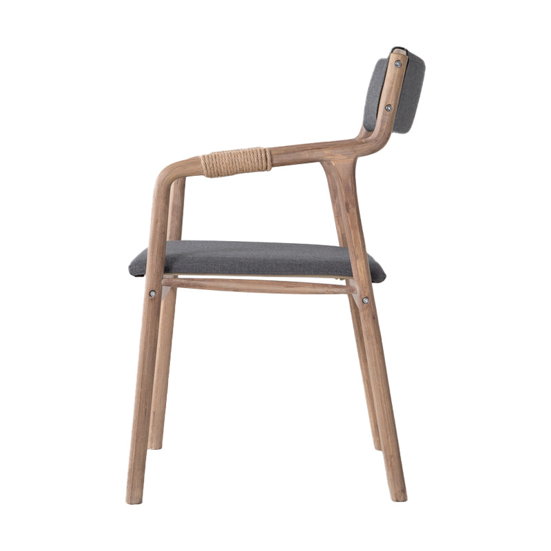 Fauteuil de salle à manger rembourré en bois courbé, chaise simple à dossier ouvert avec pieds en bois