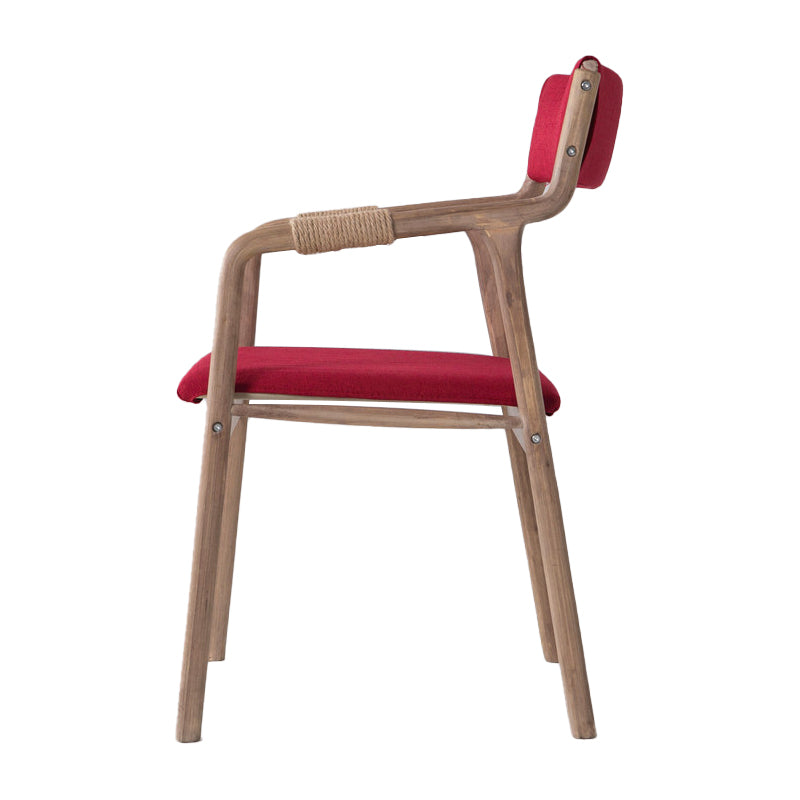 Fauteuil de salle à manger rembourré en bois courbé, chaise simple à dossier ouvert avec pieds en bois