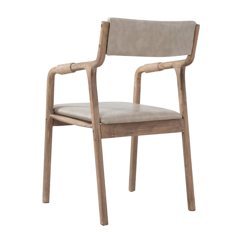 Fauteuil de salle à manger rembourré en bois courbé, chaise simple à dossier ouvert avec pieds en bois