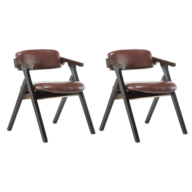 Fauteuils de salle à manger à dossier ouvert, fauteuil rembourré pliable avec pieds en bois