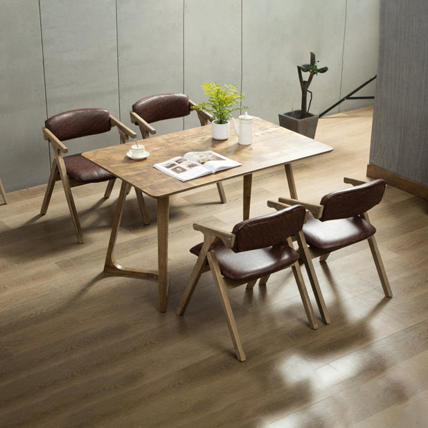 Fauteuils de salle à manger à dossier ouvert, fauteuil rembourré pliable avec pieds en bois