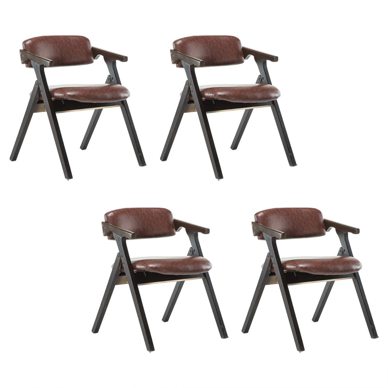 Fauteuils de salle à manger à dossier ouvert, fauteuil rembourré pliable avec pieds en bois