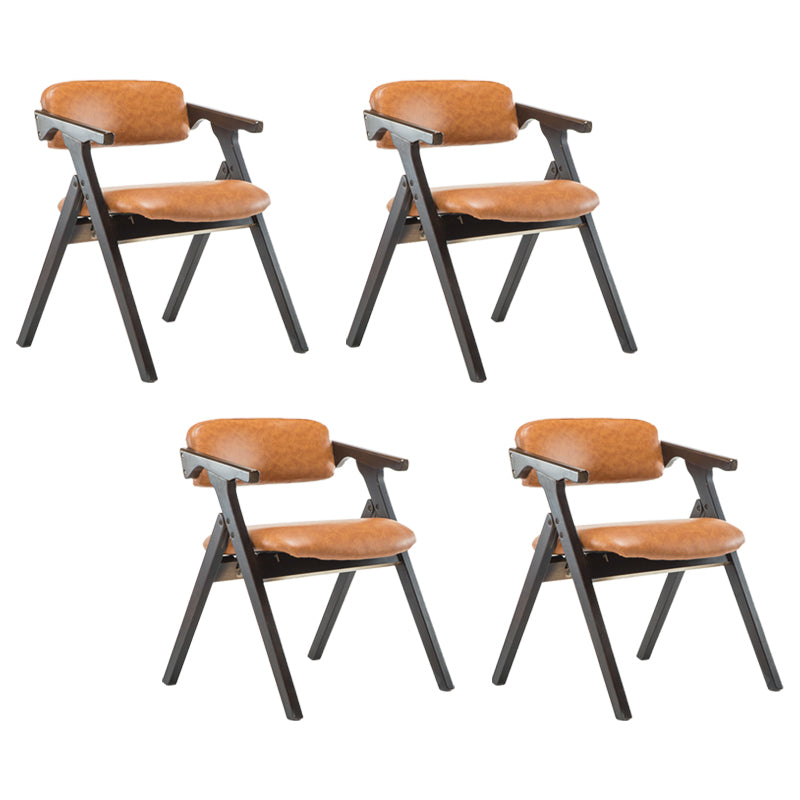 Fauteuils de salle à manger à dossier ouvert, fauteuil rembourré pliable avec pieds en bois