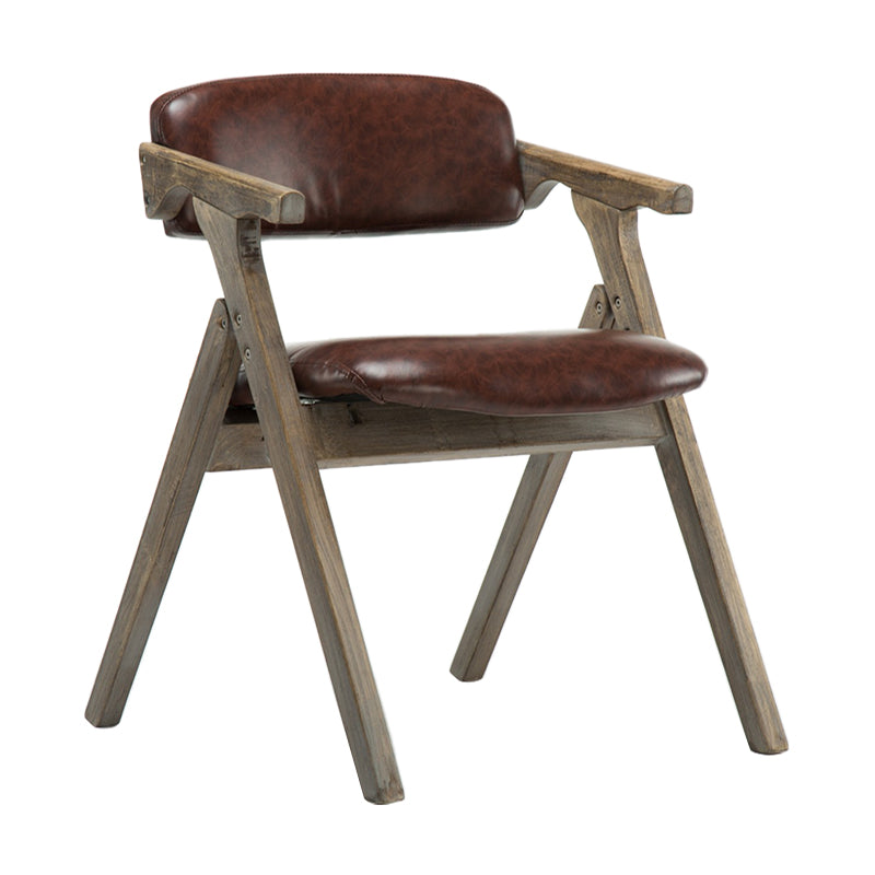 Fauteuils de salle à manger à dossier ouvert, fauteuil rembourré pliable avec pieds en bois