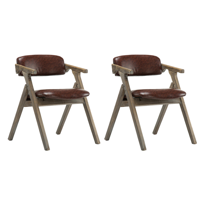 Fauteuils de salle à manger à dossier ouvert, fauteuil rembourré pliable avec pieds en bois